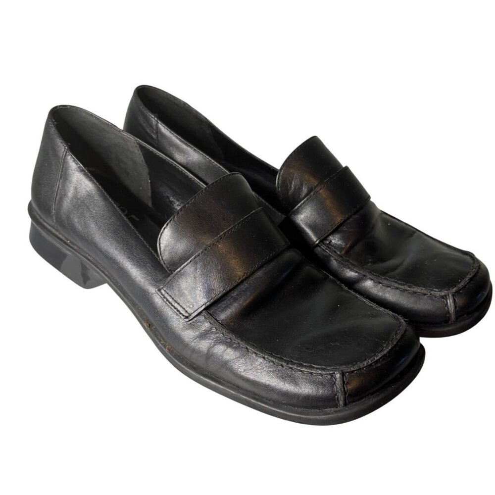 725 Originals Black Leather Loafers 6 Shoes Classic Slip-On Design